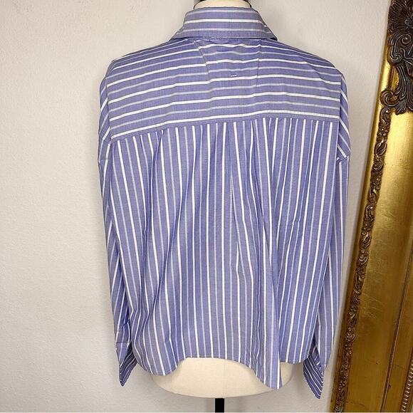 NWT Banana Republic Factory Cotton Stripe Button Front Popover Size XXL - Picture 2 of 8